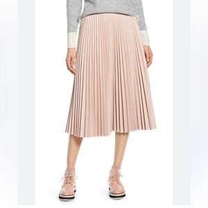 Alantis Pacific x Halogen Pleated Faux Leather Midi Skirt